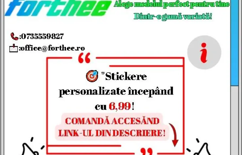 Stickere Personalizate Auto, Perete si Geam