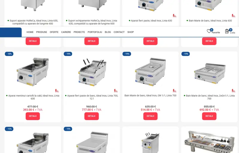 Echipamente HoReCa si Medicale Ideal Inox