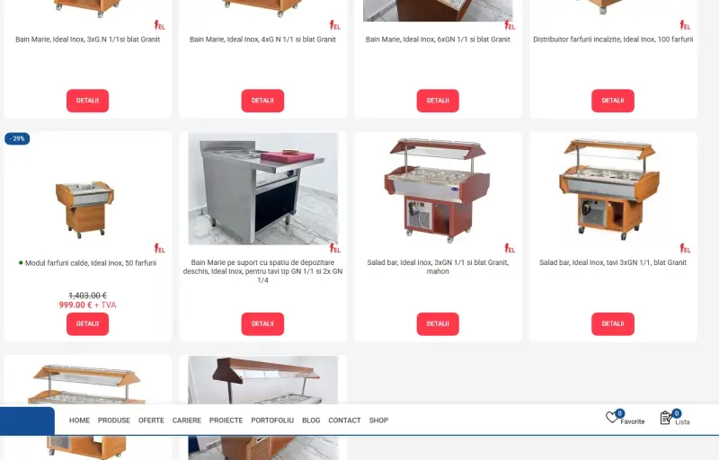 Echipamente HoReCa si Medicale Ideal Inox