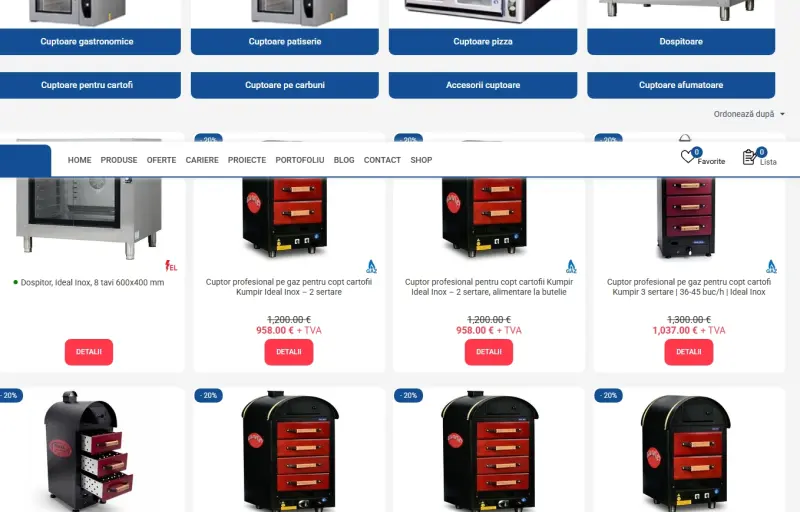 Echipamente HoReCa si Medicale Ideal Inox